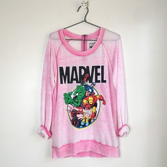 Marvel Comics Burnout Shirt Pink Size Small - Picture 7 of 7